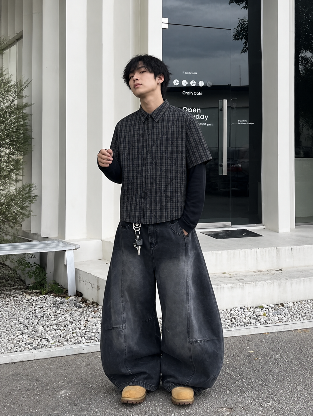 UNSEEN-Studios Layered Grid Shirt