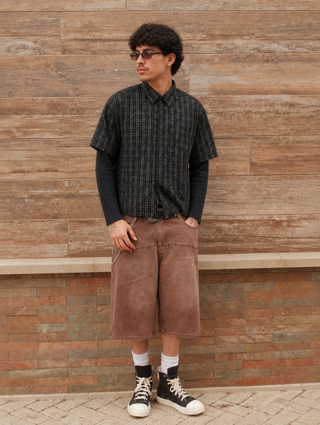 UNSEEN-Studios Layered Grid Shirt