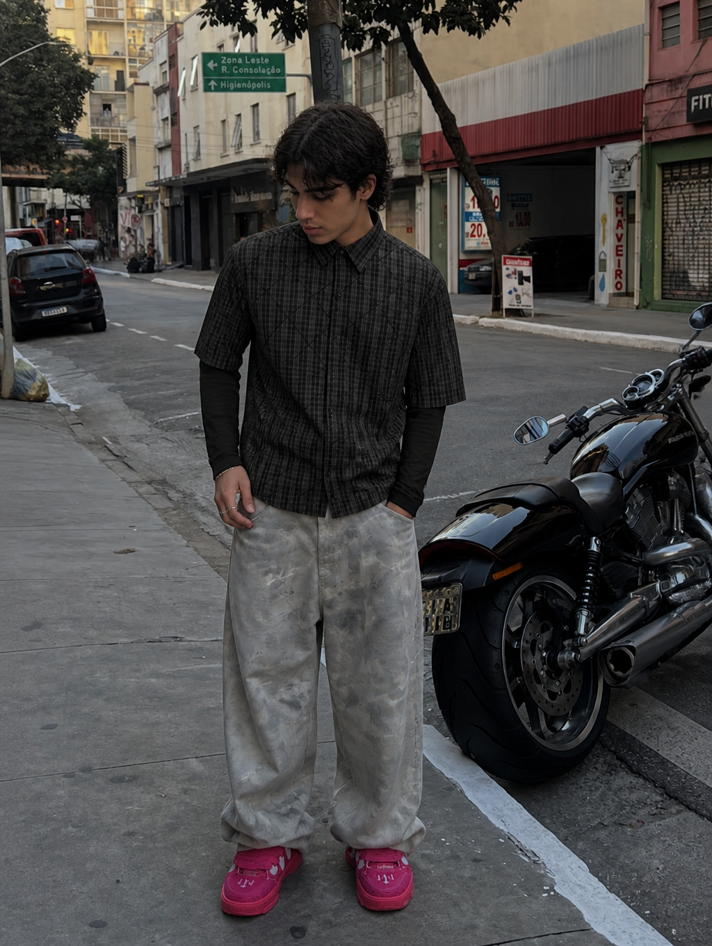UNSEEN-Studios Layered Grid Shirt