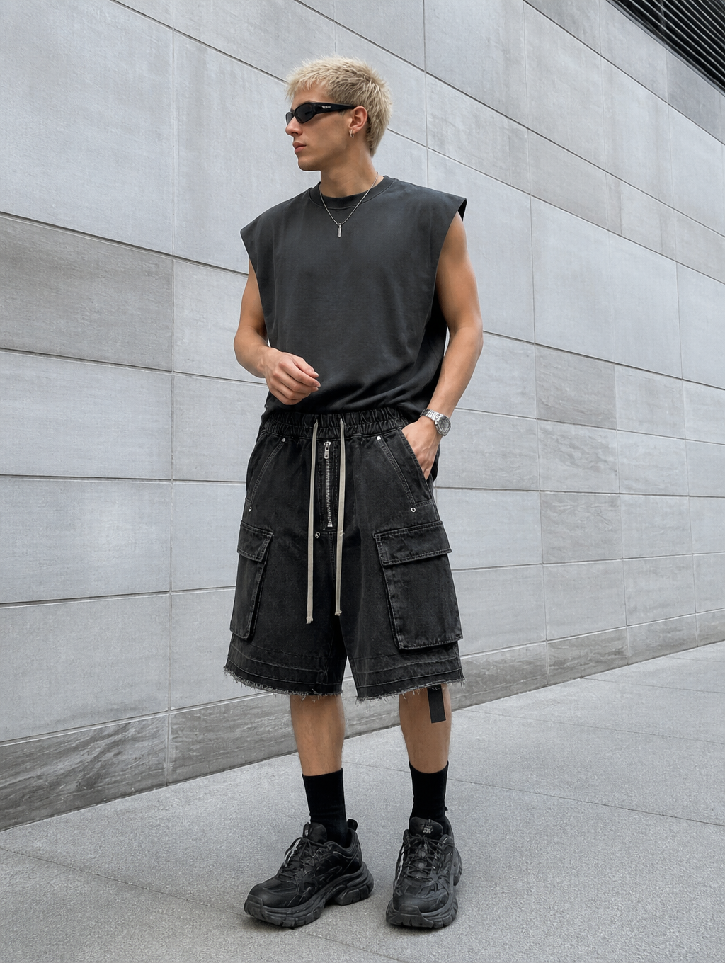 UNSEEN-Studios Succubus Denim Cargo Shorts