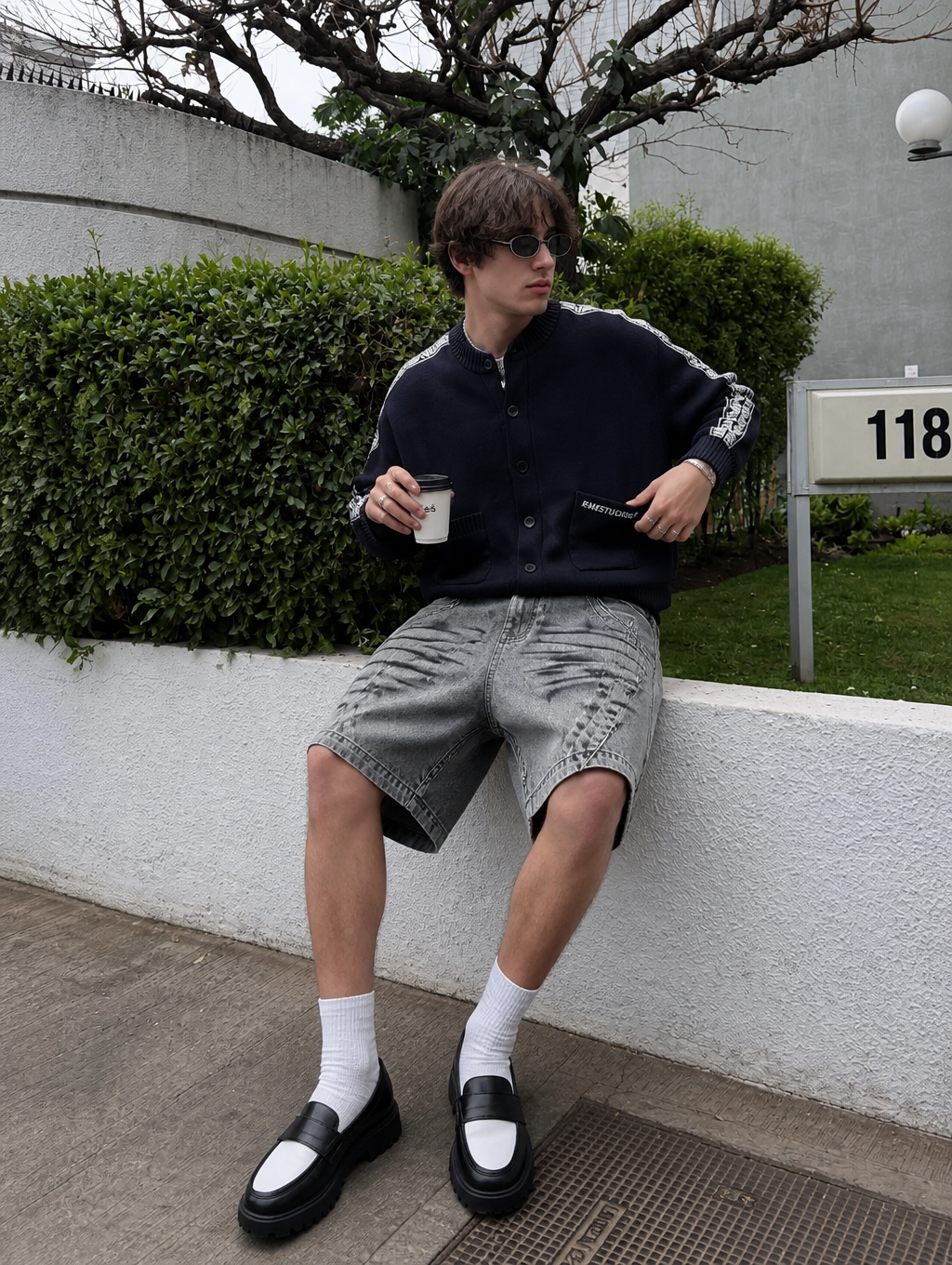 UNSEEN-Studios Offset Denim Shorts