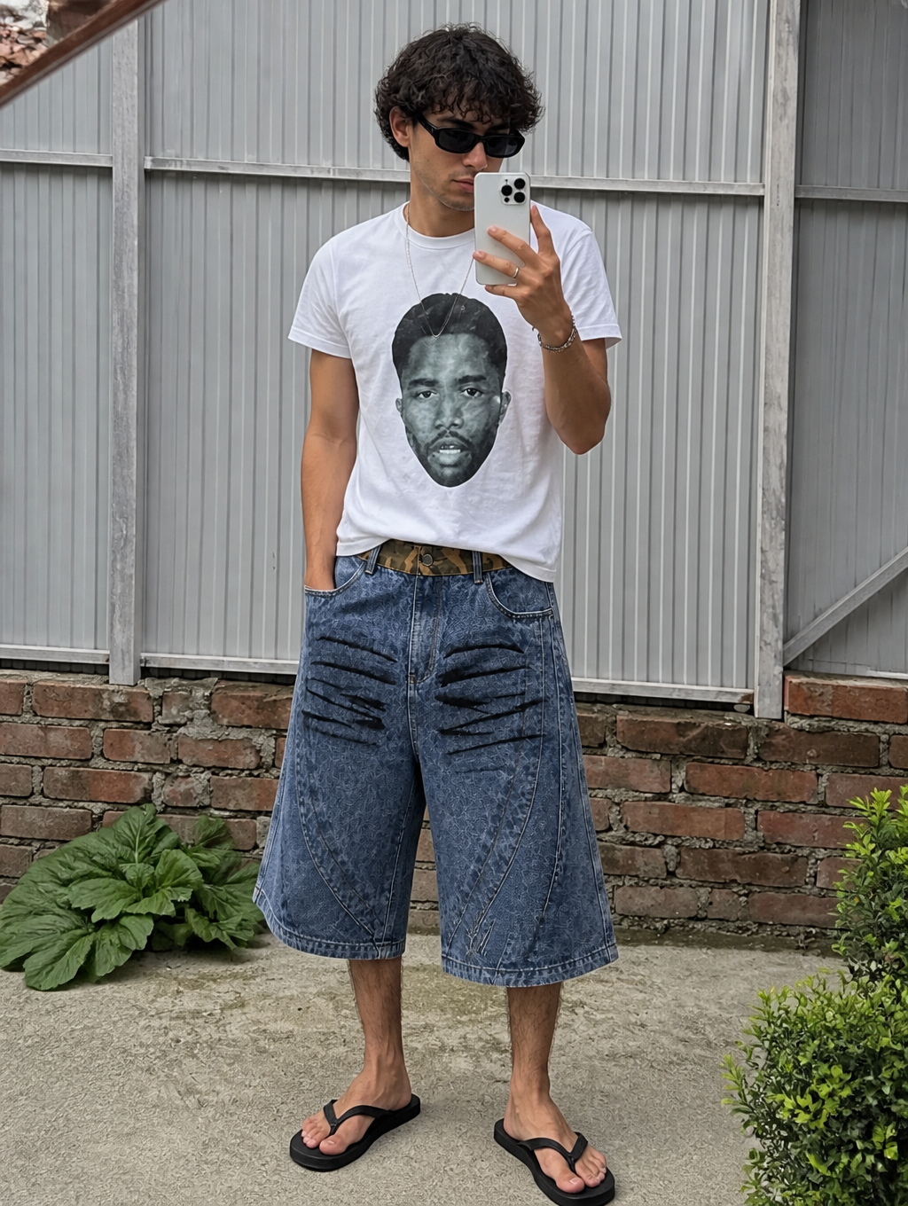 UNSEEN-Studios Offset Denim Shorts