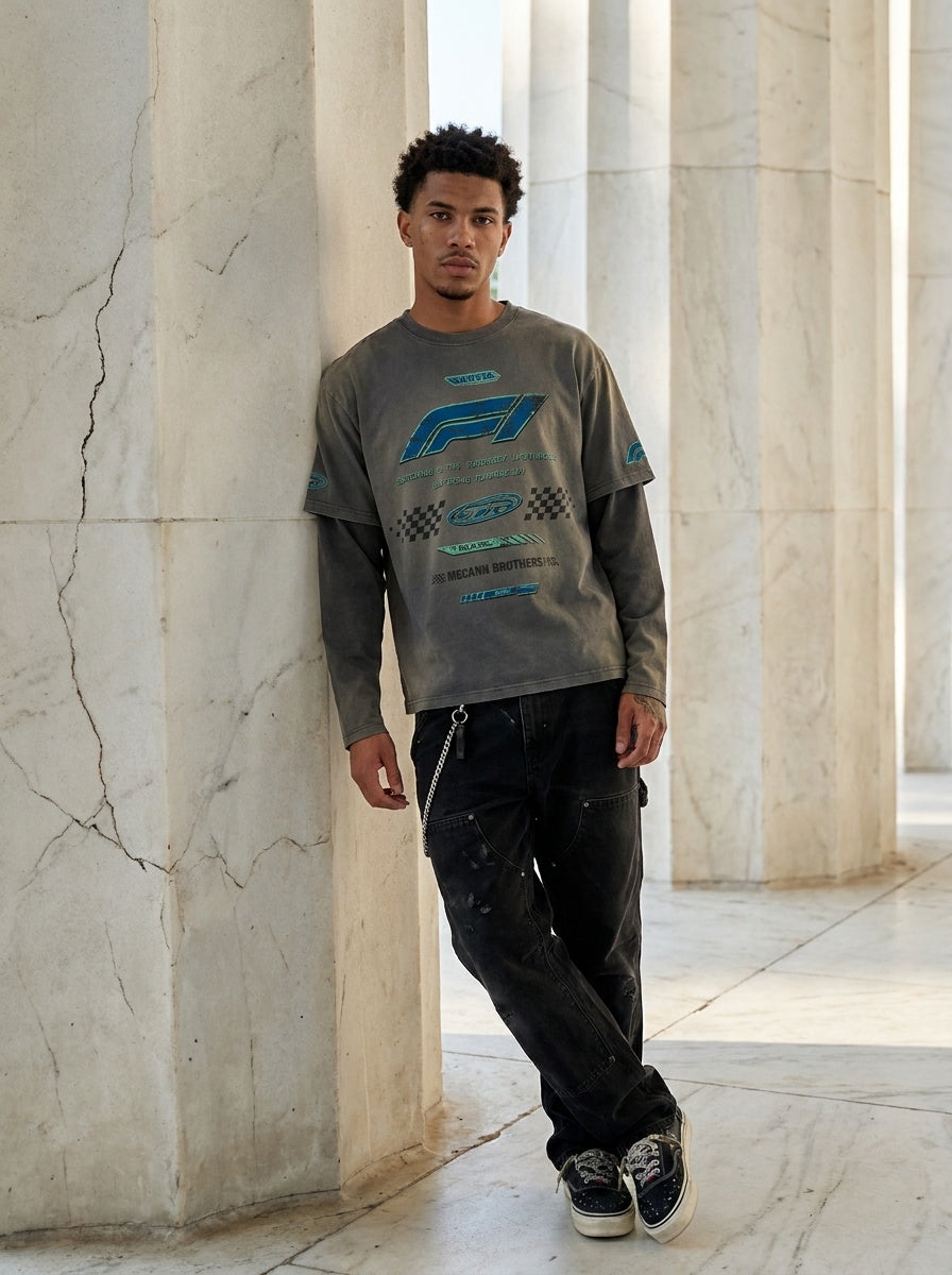 UNSEEN-Studios Racer Layered Longsleeve