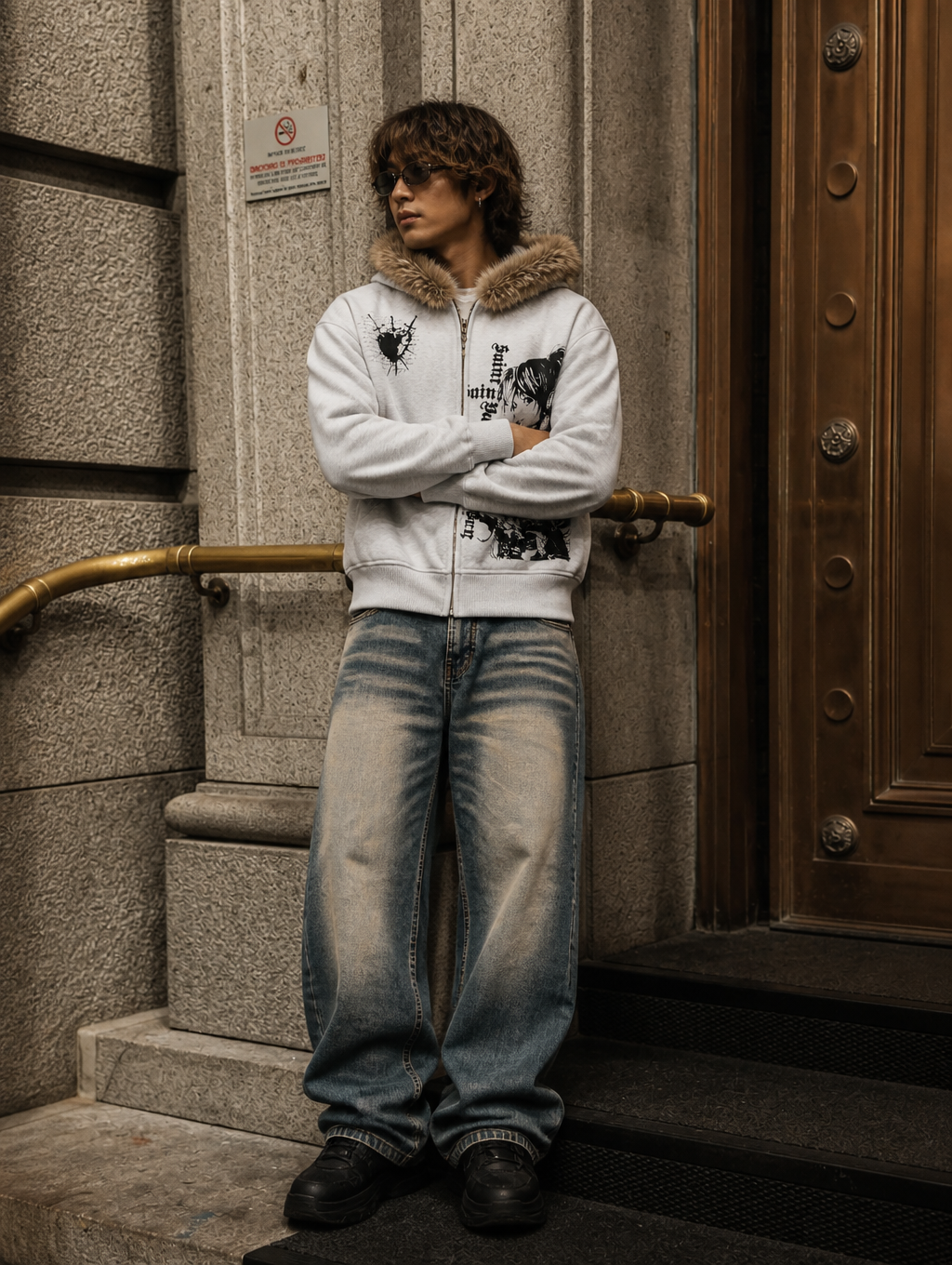 UNSEEN-Studios Fallen Angel Fur Zip Hoodie