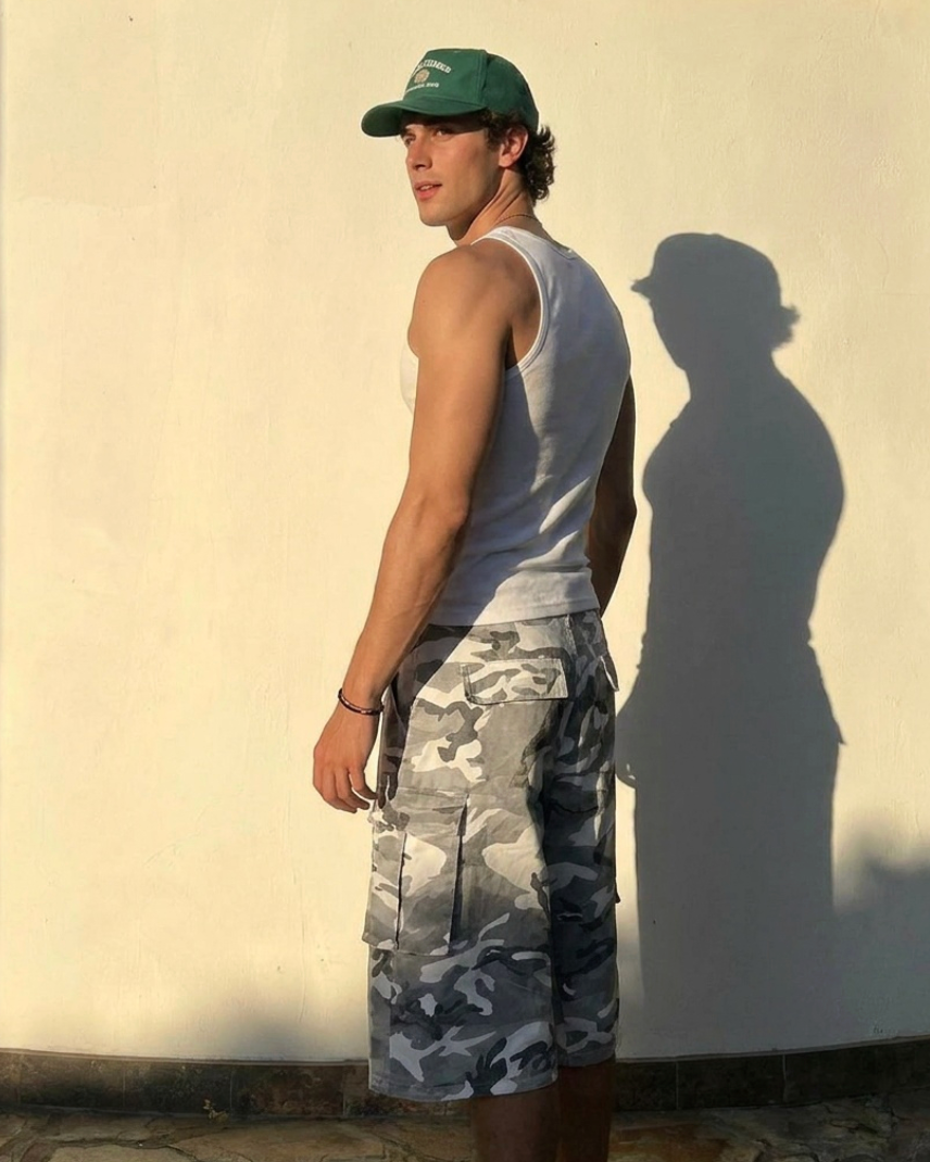 UNSEEN-Studios Gray Wide Leg Camo Cargo Shorts