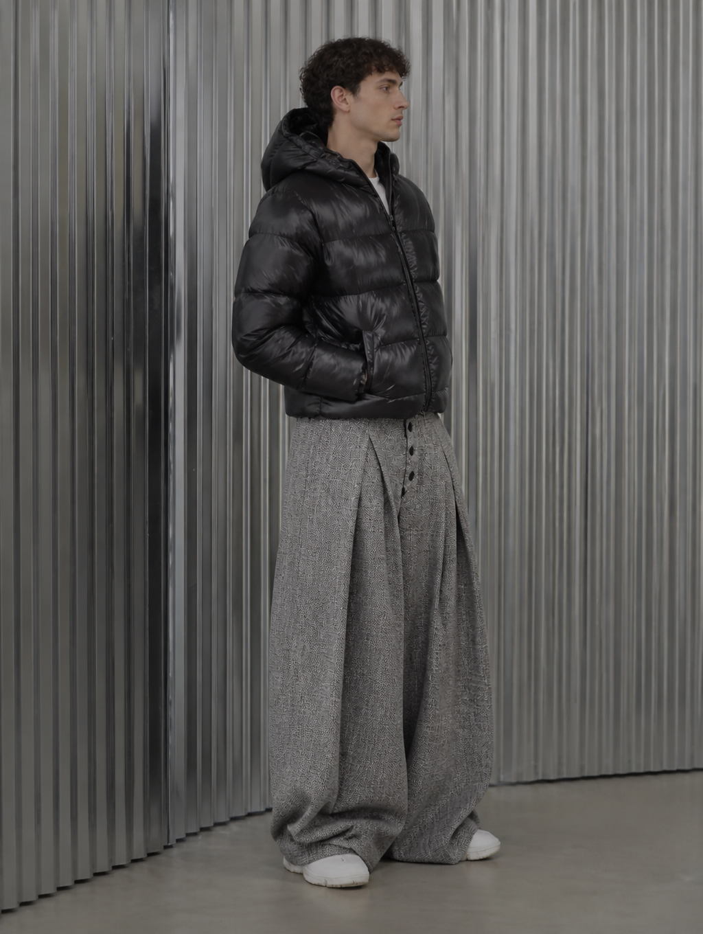 UNSEEN-Studios Grey Pleated Suit Pants