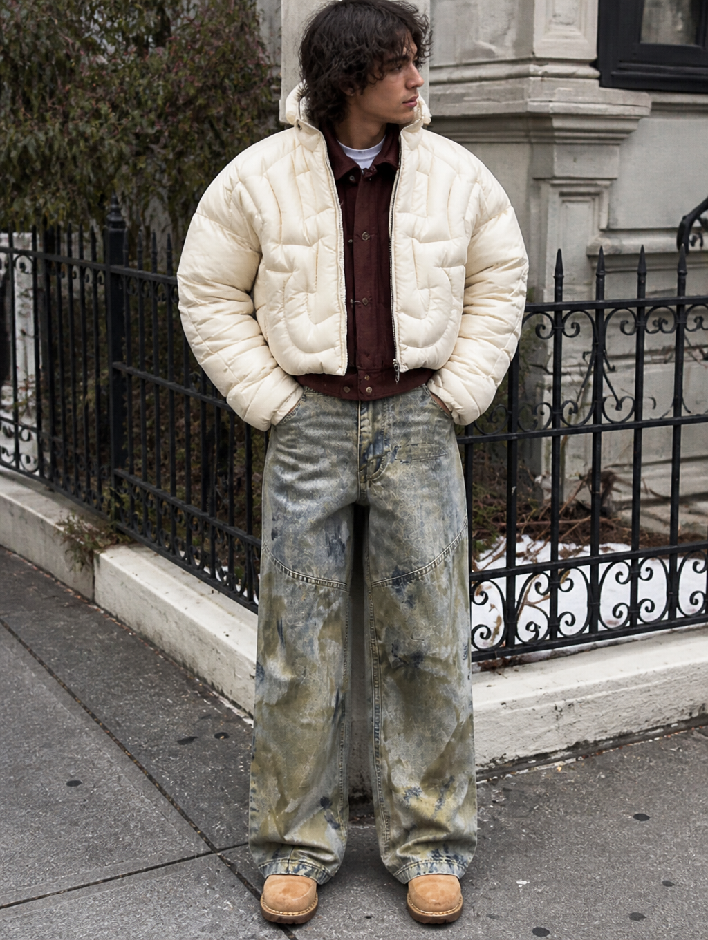 UNSEEN-Studios Mud Washed Baggy Jeans