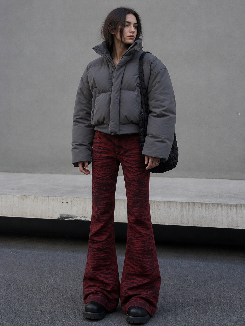 UNSEEN-Studios Red Riot Flared Pants