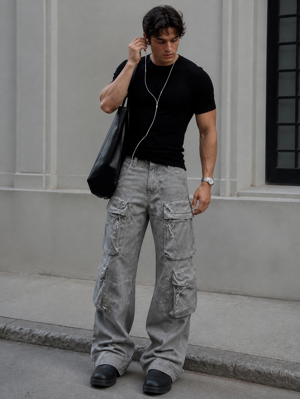 UNSEEN-Studios Ash Utility Baggy Cargo Pants