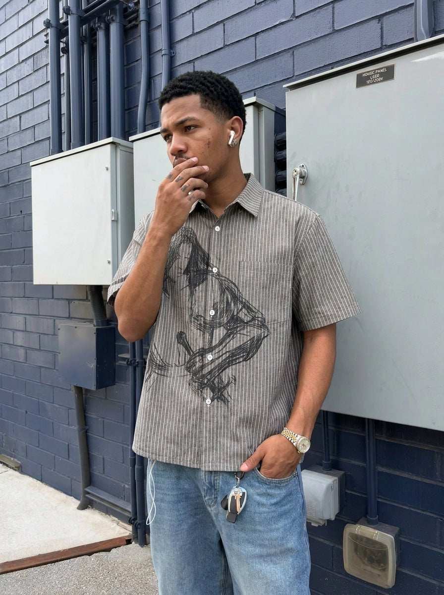 UNSEEN-Studios Striped Warrior Shirt