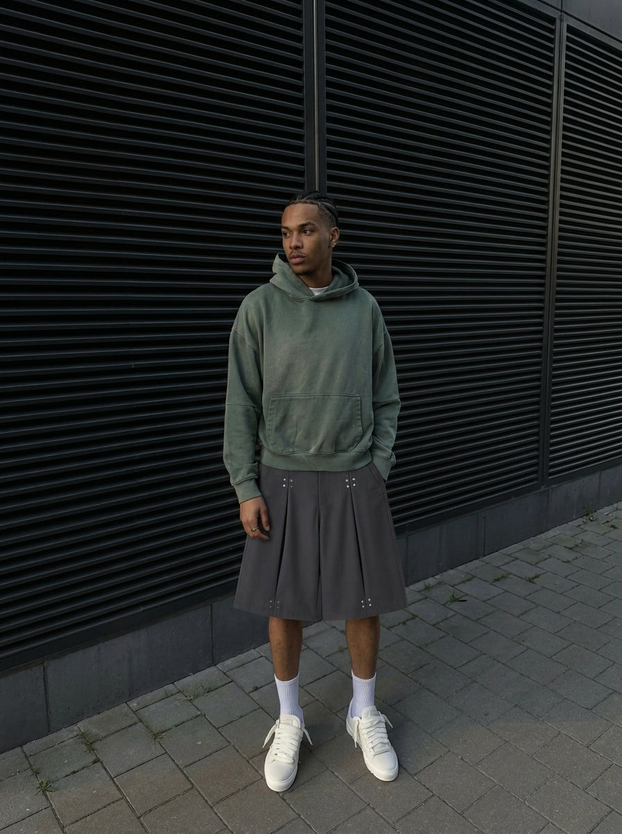 UNSEEN-Studios Rivet Pleated Shorts