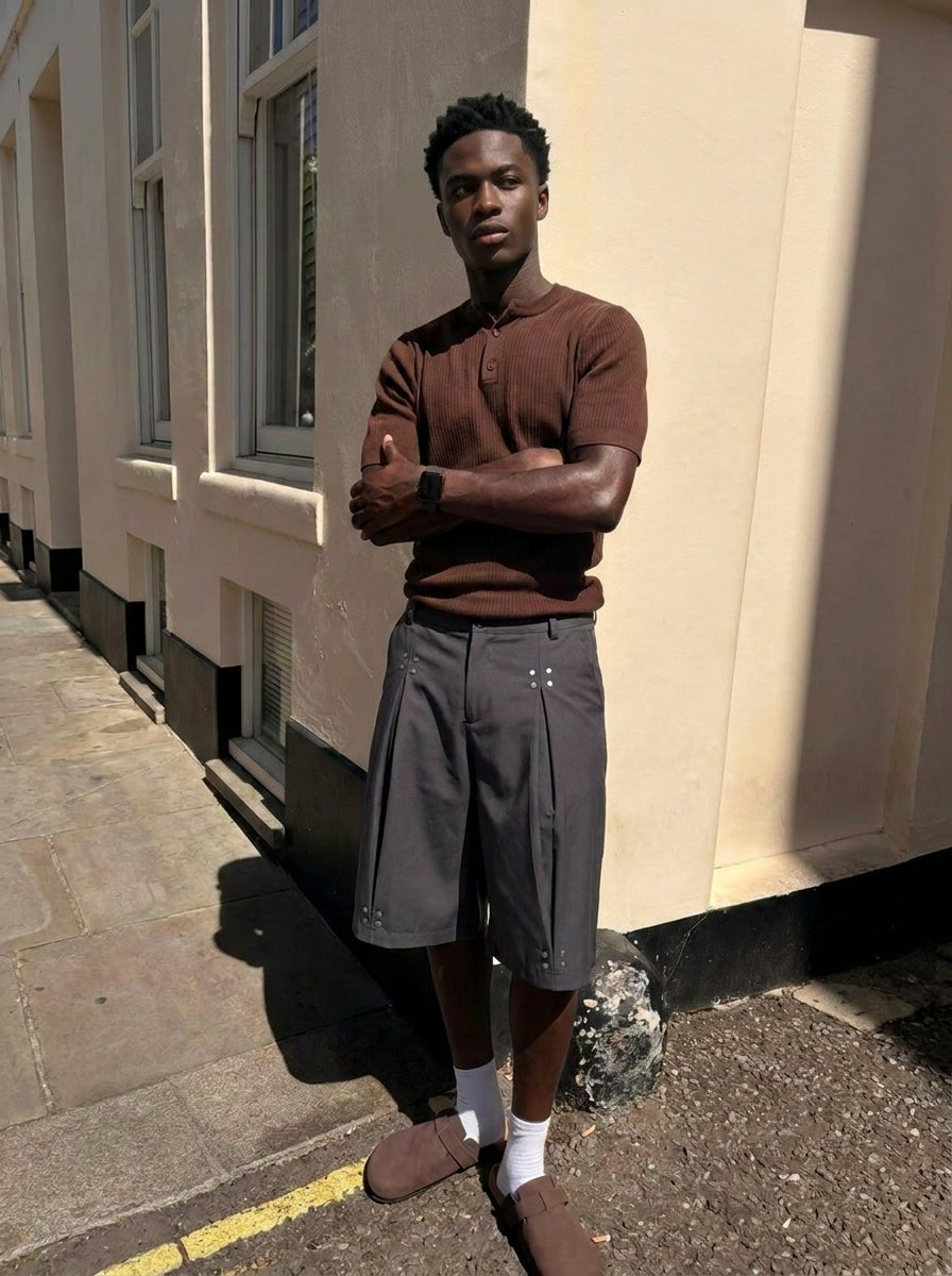 UNSEEN-Studios Rivet Pleated Shorts