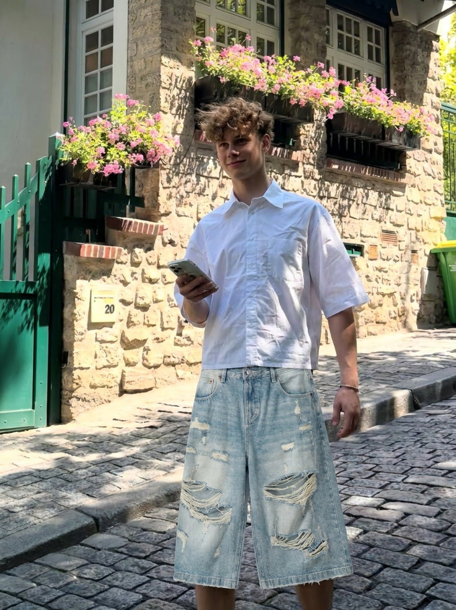 UNSEEN-Studios Weite 3/4 Distressed Chaos Jorts