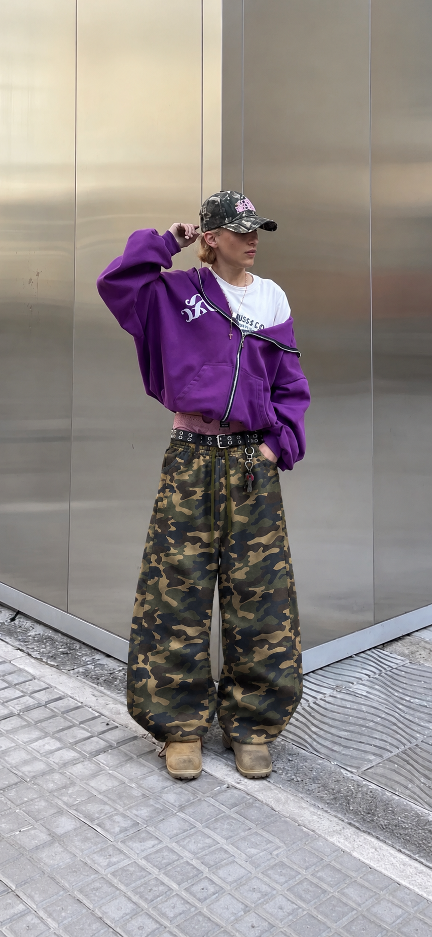 UNSEEN-Studios Woodland Camo Flared Sweatpants