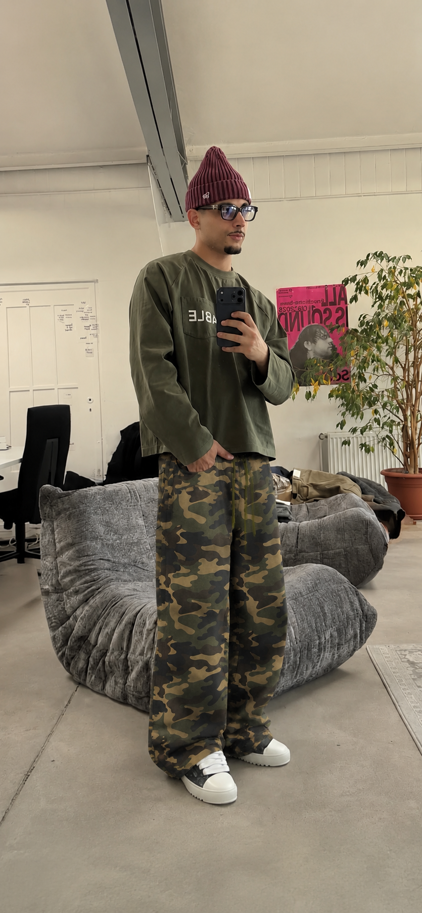 UNSEEN-Studios Woodland Camo Flared Sweatpants