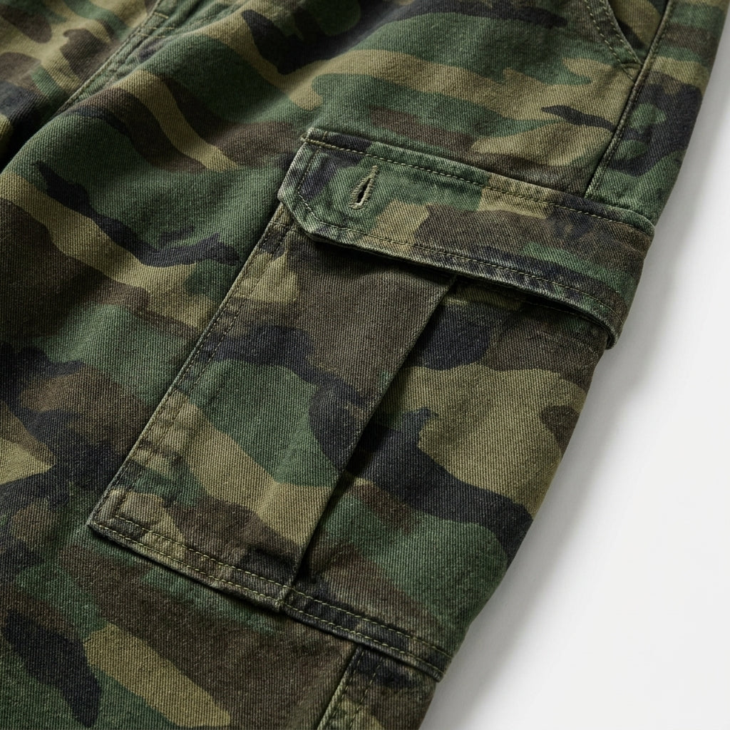 UNSEEN-Studios Anarchy Distressed 3/4 Camo Cargo Shorts