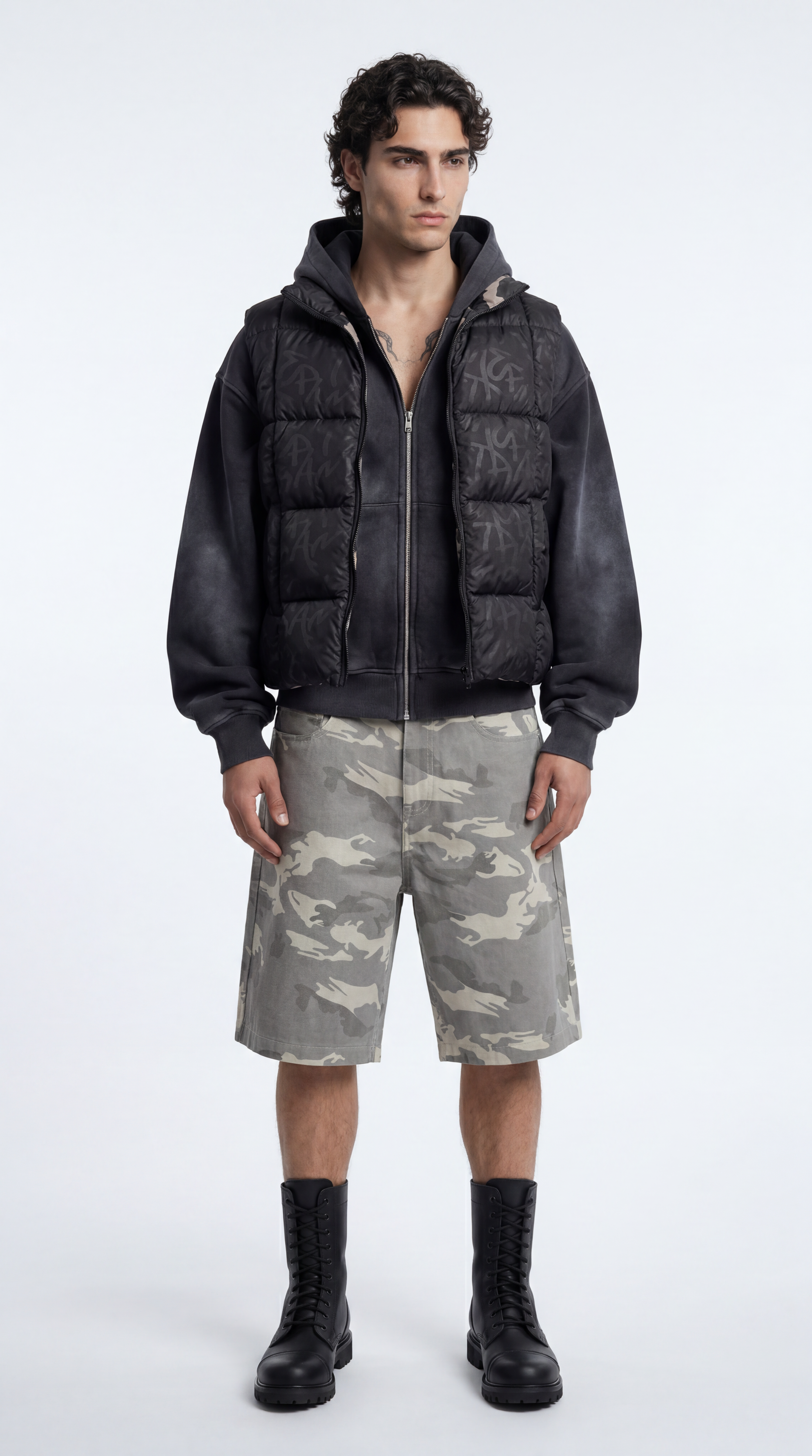 UNSEEN-Studios Grey Camo Shorts