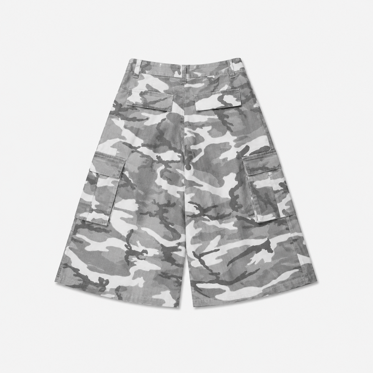 UNSEEN-Studios Gray Wide Leg Camo Cargo Shorts