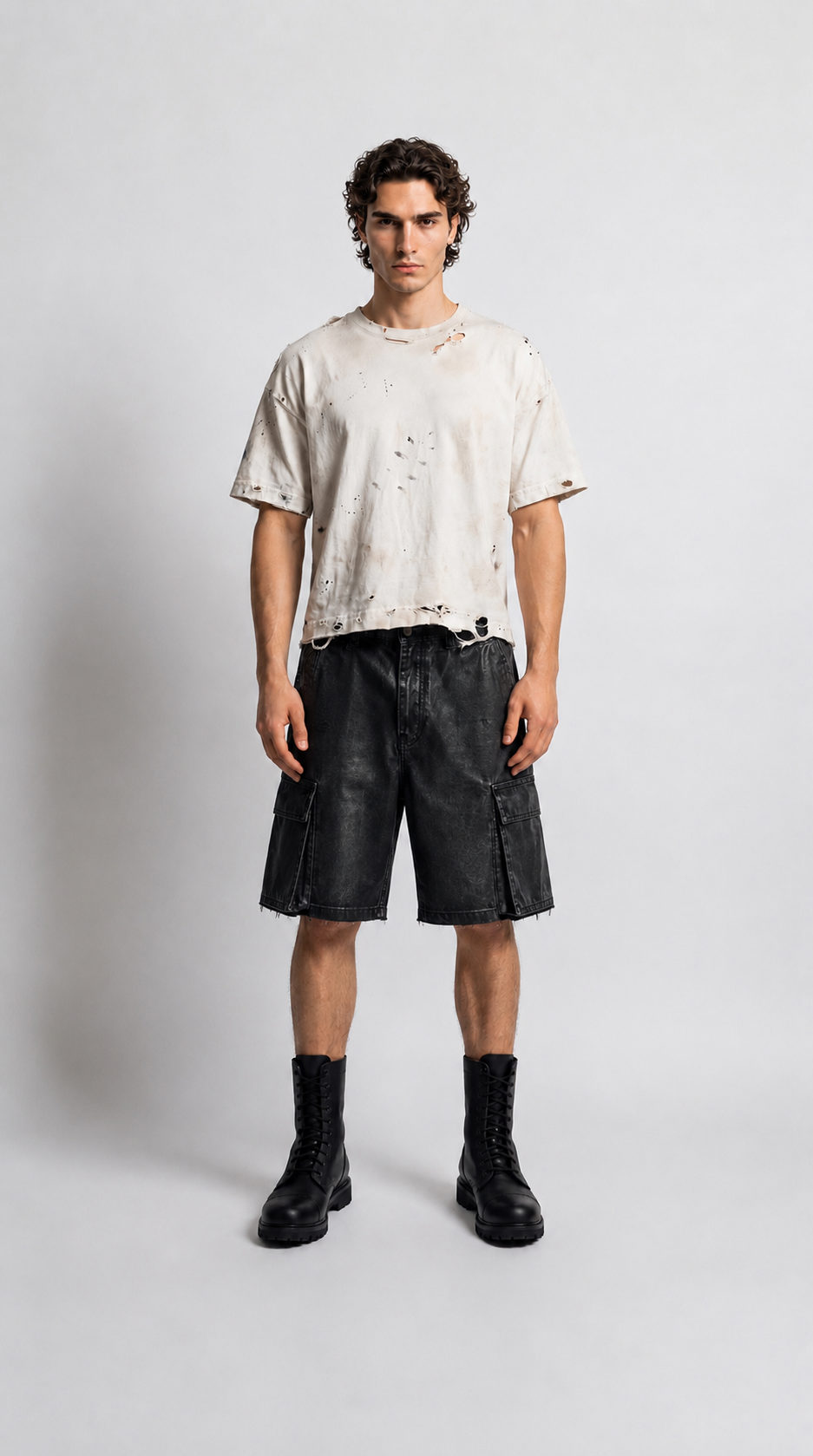 UNSEEN-Studios Waxed Denim Opium Shorts