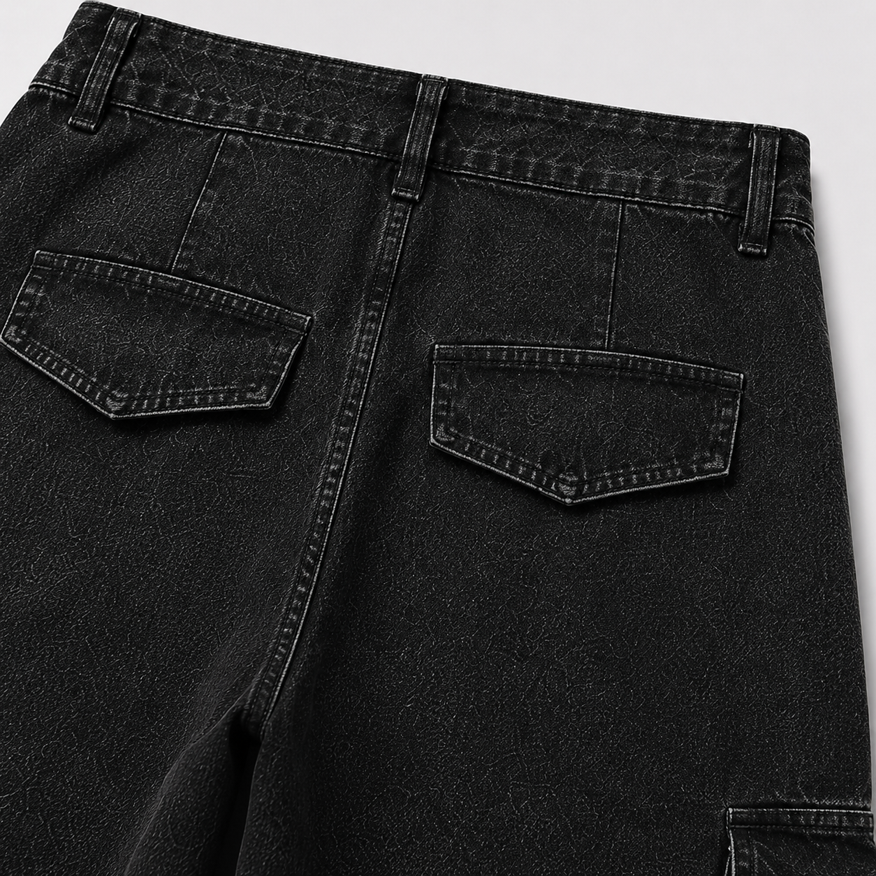 UNSEEN-Studios Raw Washed Cargo Jeans