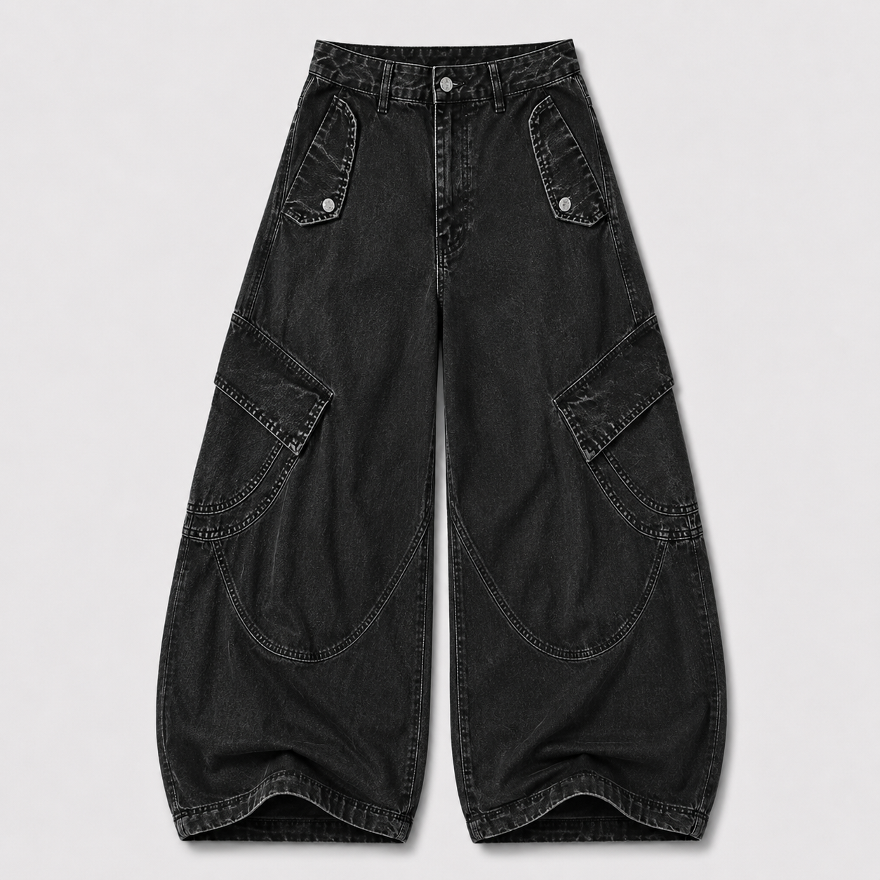 UNSEEN-Studios Raw Washed Cargo Jeans