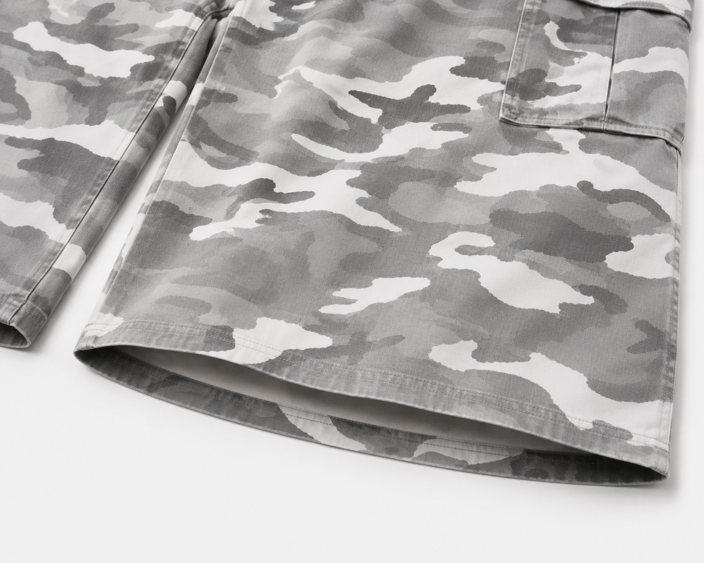 UNSEEN-Studios Gray Wide Leg Camo Cargo Shorts