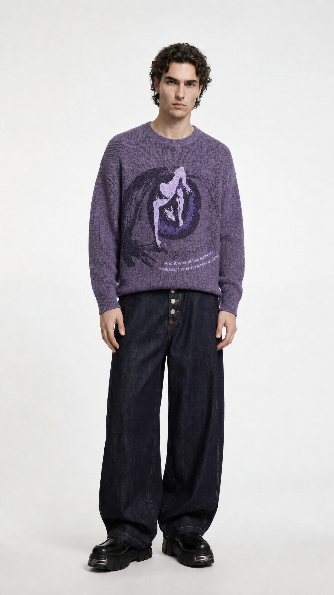 UNSEEN-Studios Purple Eye Knit Sweater