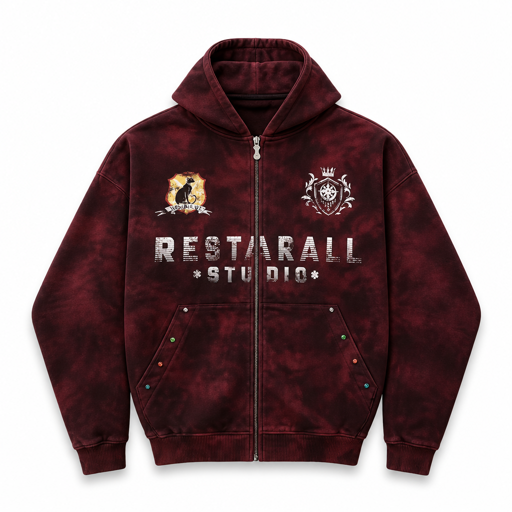 UNSEEN-Studios Crimson Crest Zip Hoodie