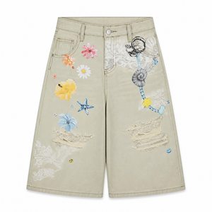 UNSEEN-Studios Bloomchain Denim Shorts