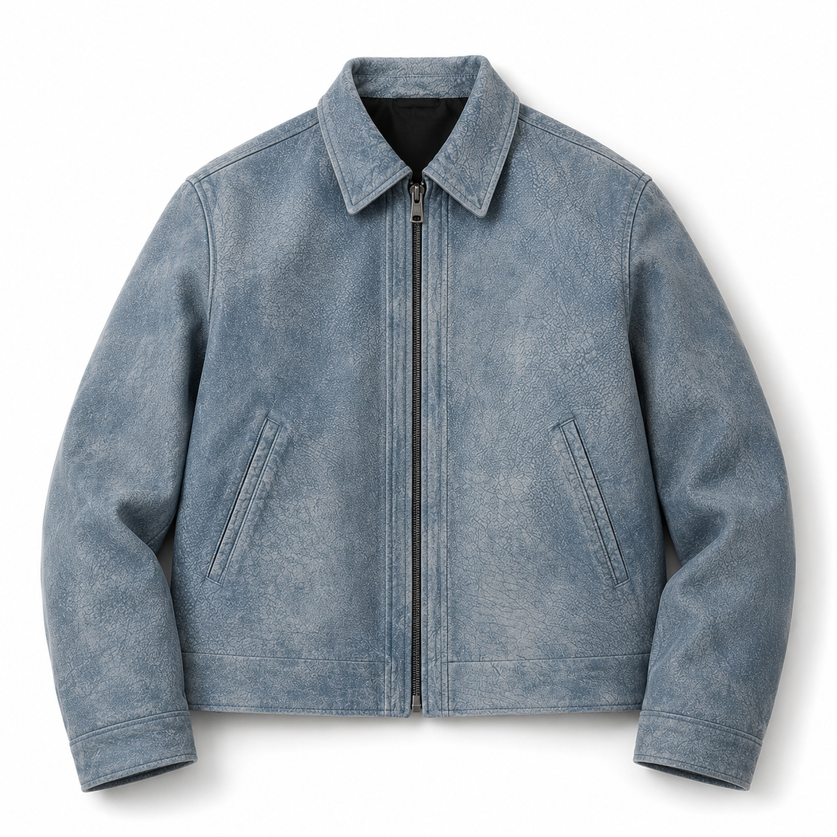 UNSEEN-Studios Blaue Cropped Leather Jacket