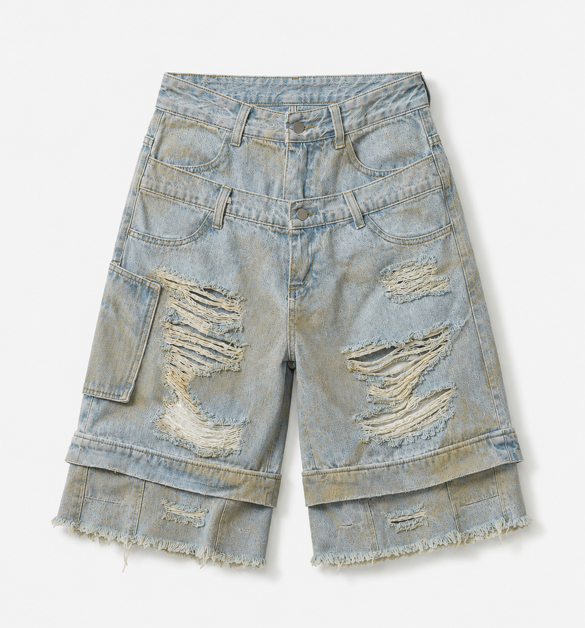 UNSEEN-Studios Distressed Riot Jorts