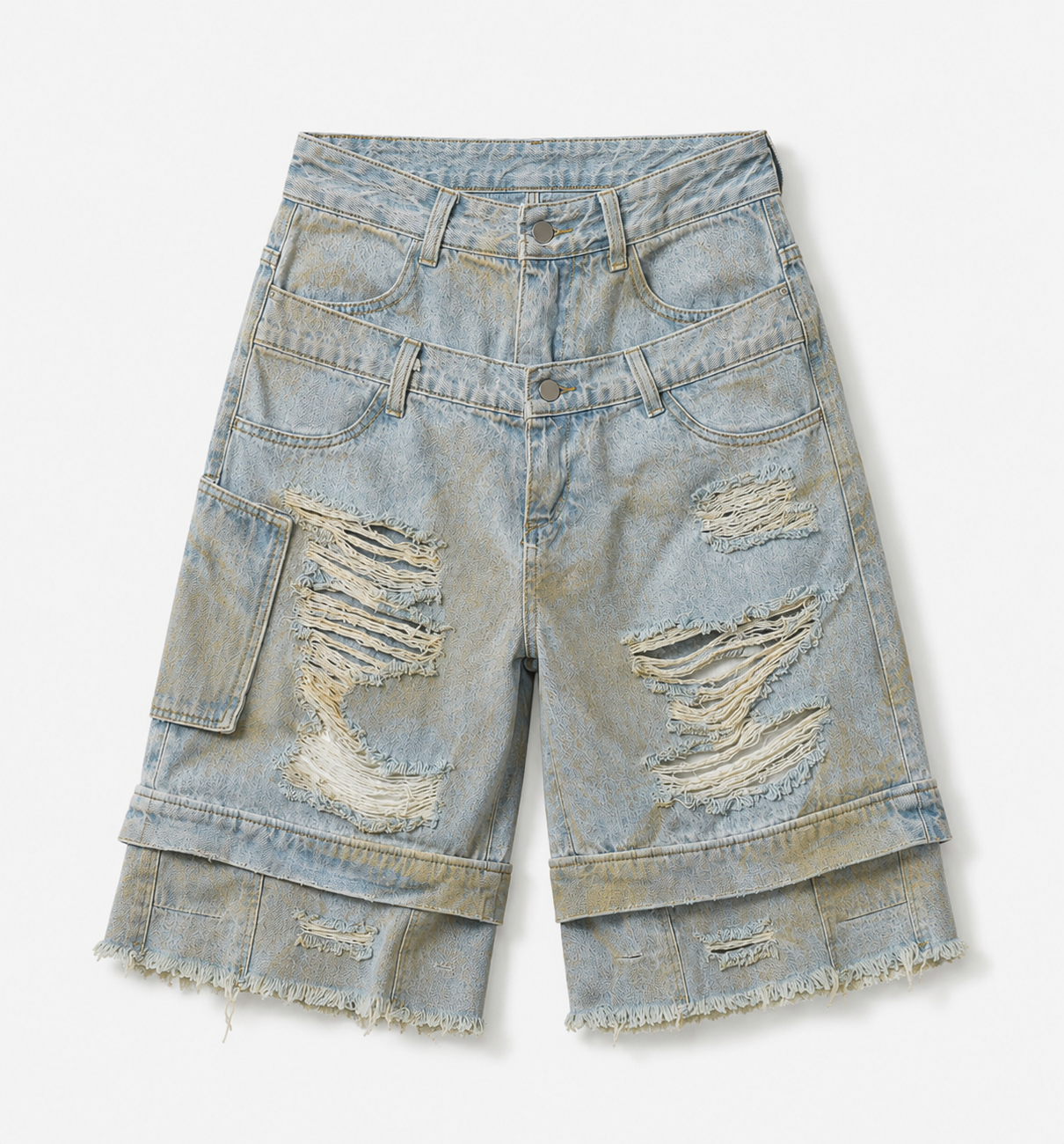 UNSEEN-Studios Distressed Riot Jorts