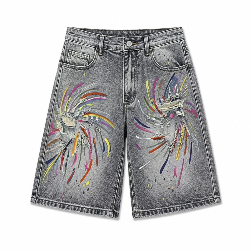 UNSEEN-Studios Distressed Fusion Shorts