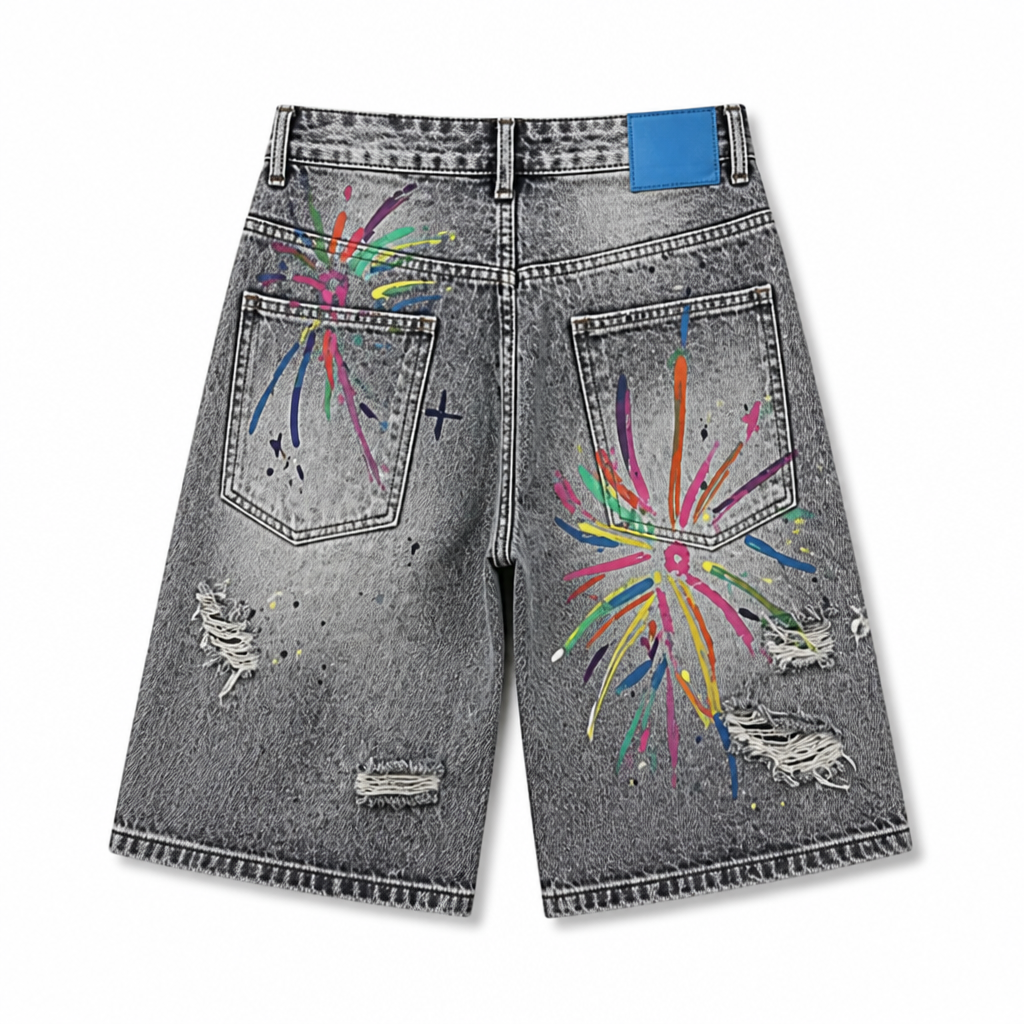 UNSEEN-Studios Distressed Fusion Shorts