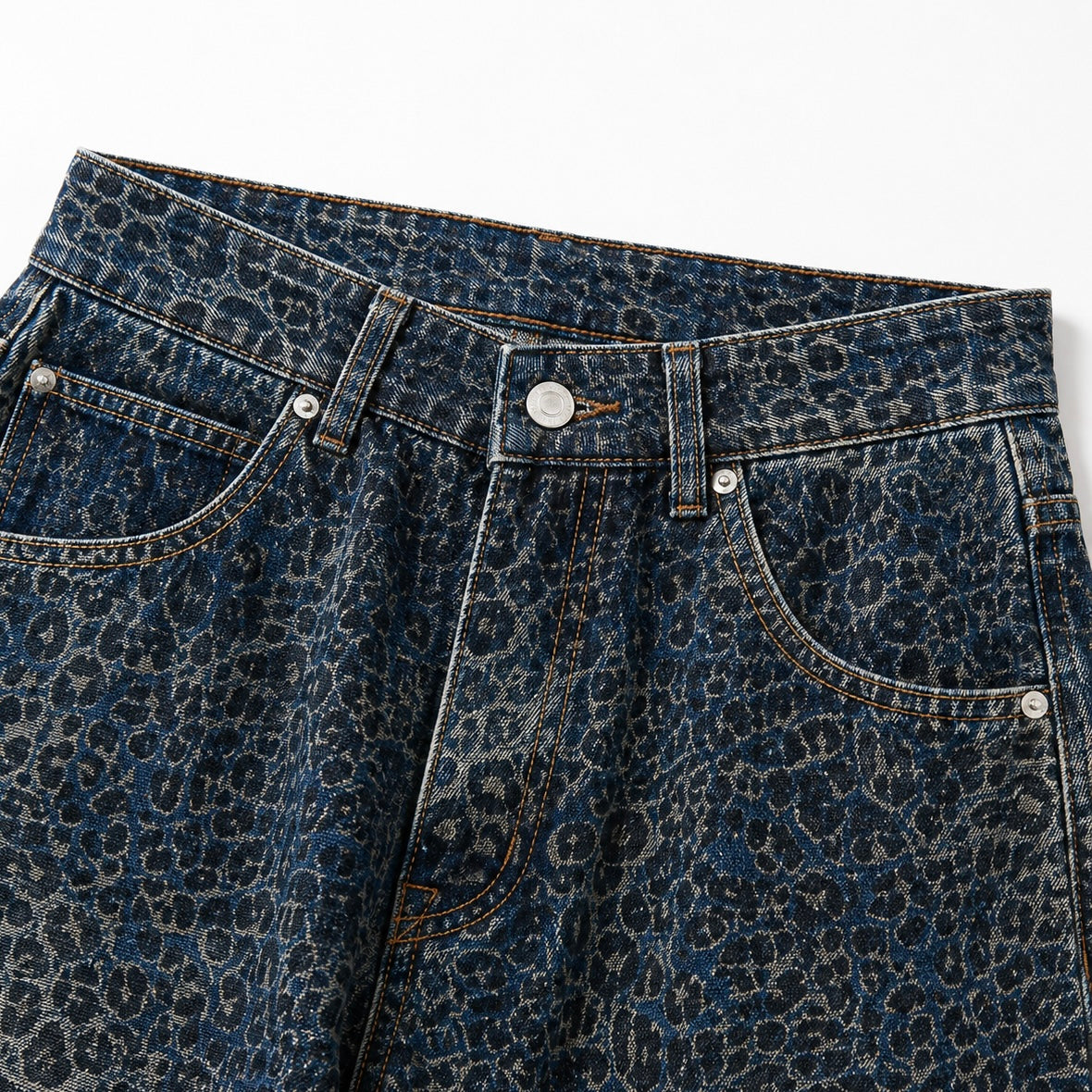 UNSEEN-Studios Leopard Baggy Jeans Mirage