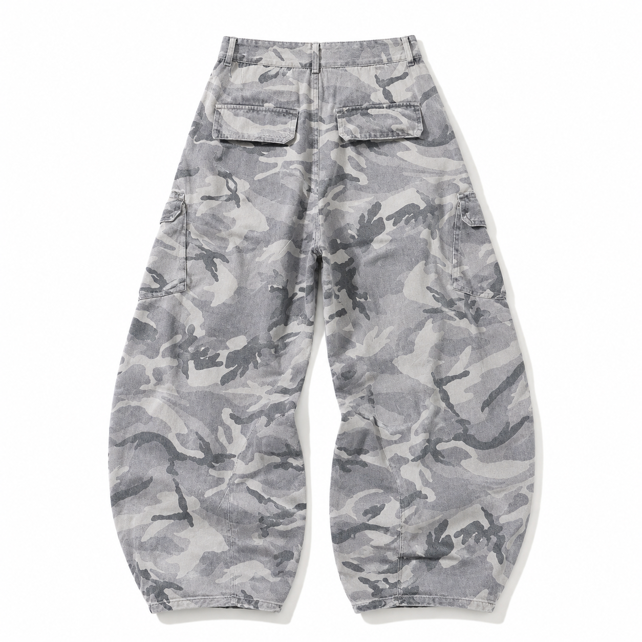 UNSEEN-Studios Grey Wide Leg Camo Cargo Pants