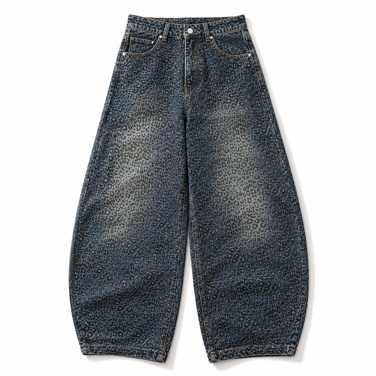 UNSEEN-Studios Leopard Baggy Jeans Mirage
