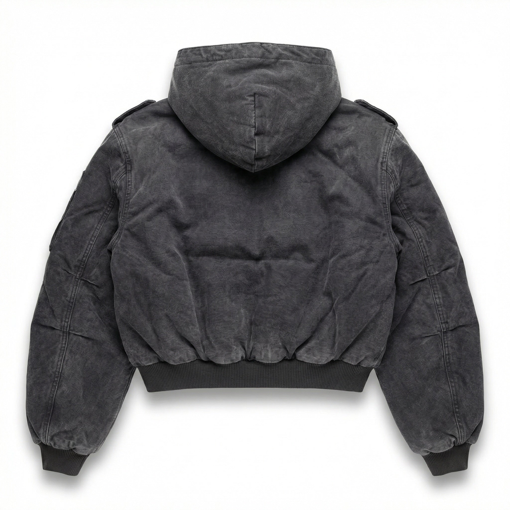 UNSEEN-Studios hooded Bomberjacket washed black