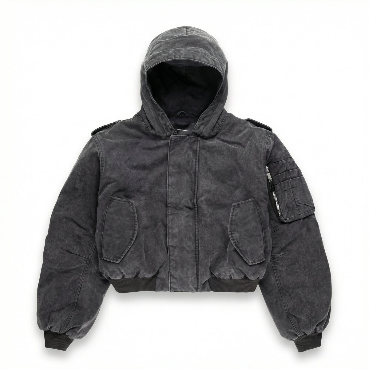 UNSEEN-Studios hooded Bomberjacket washed black