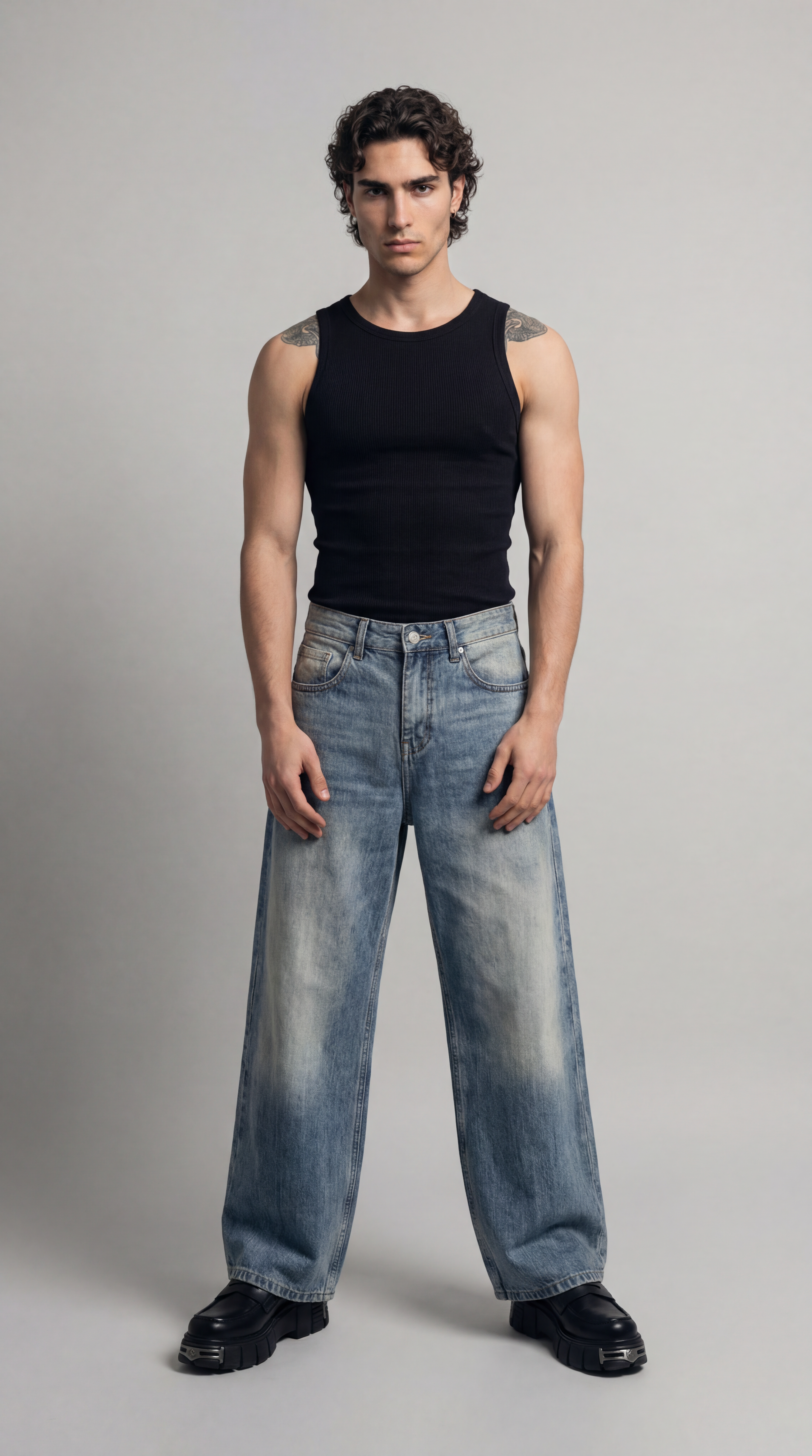 UNSEEN-Studios Washed Wide Jeans