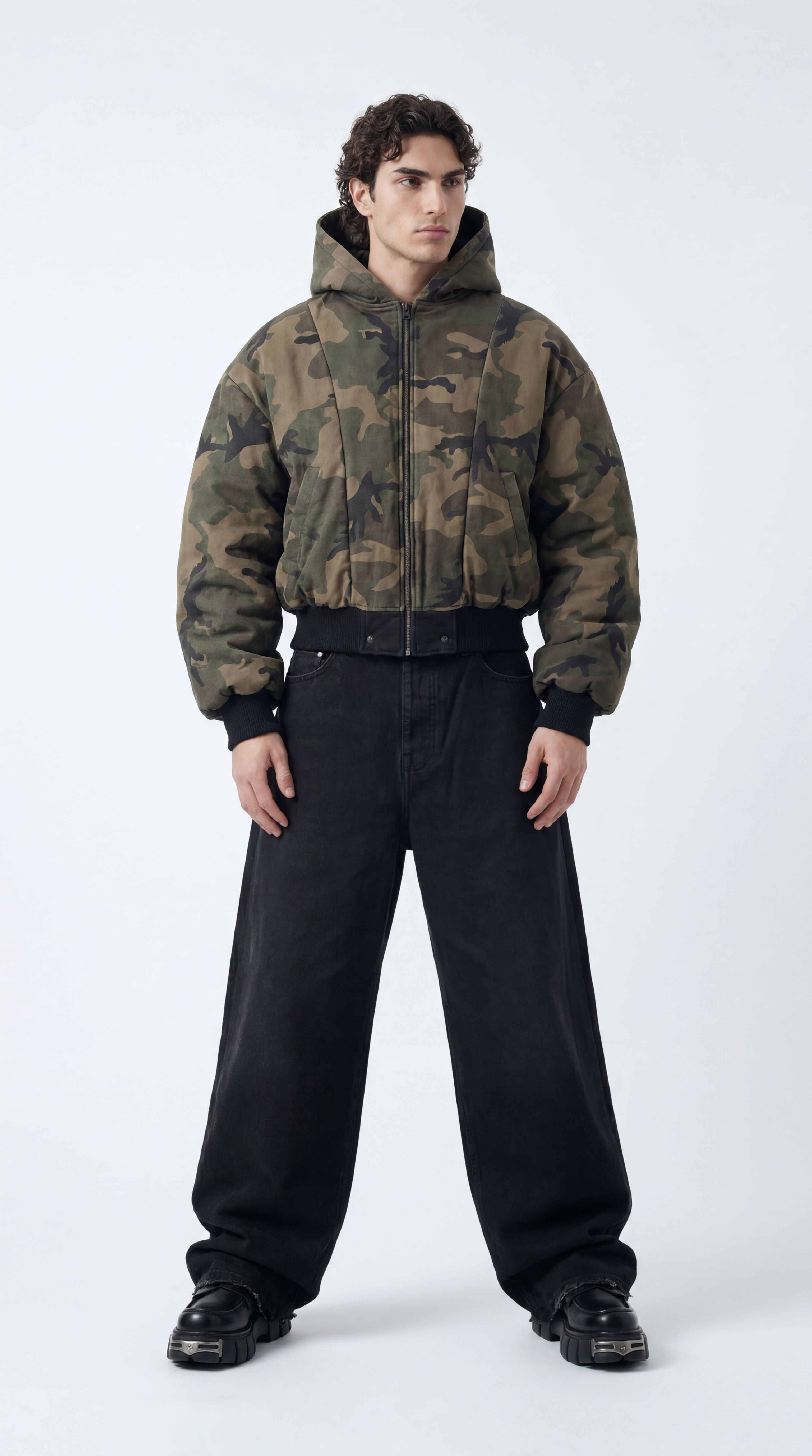 UNSEEN-Studios Reversible Camo Bomber Jacke
