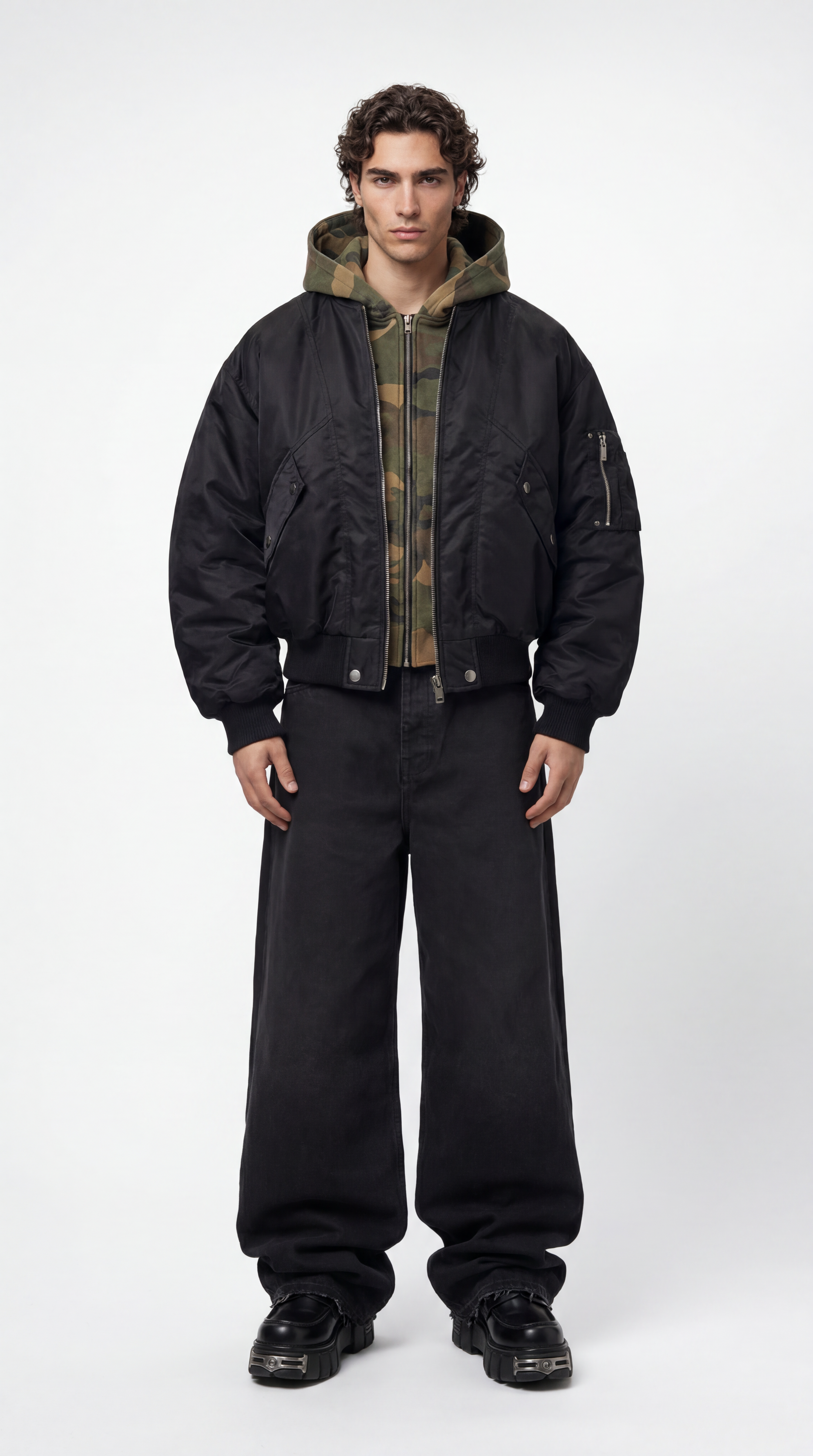 UNSEEN-Studios Reversible Camo Bomber Jacke