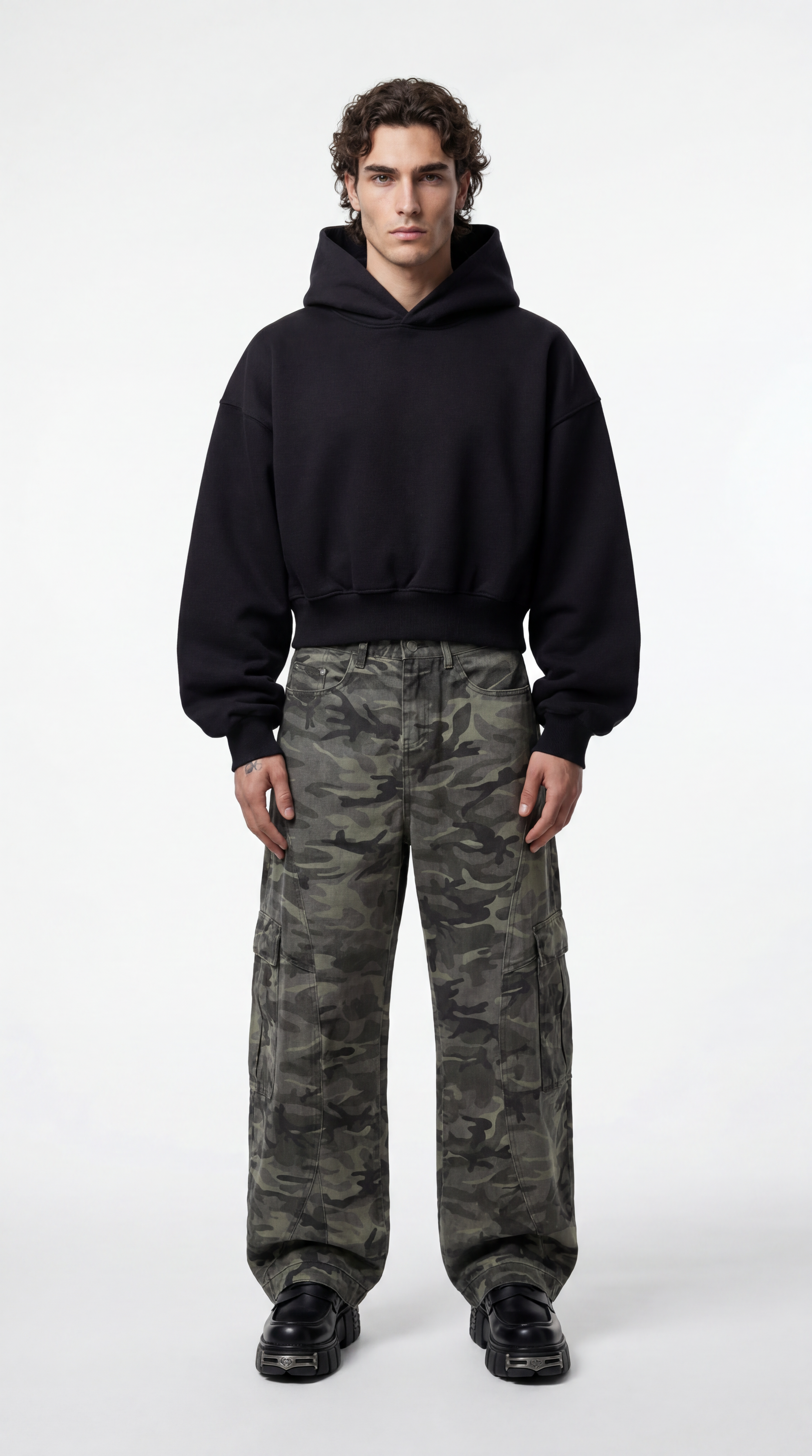 UNSEEN-Studios cropped Hoodie Schwarz