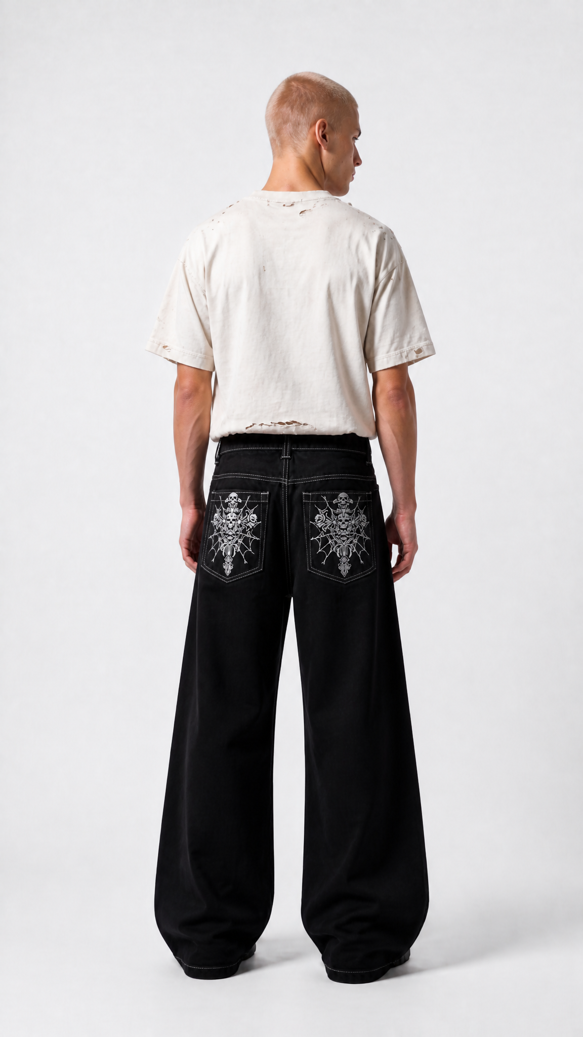 UNSEEN-Studios Cyber Skull Wide Leg Jeans