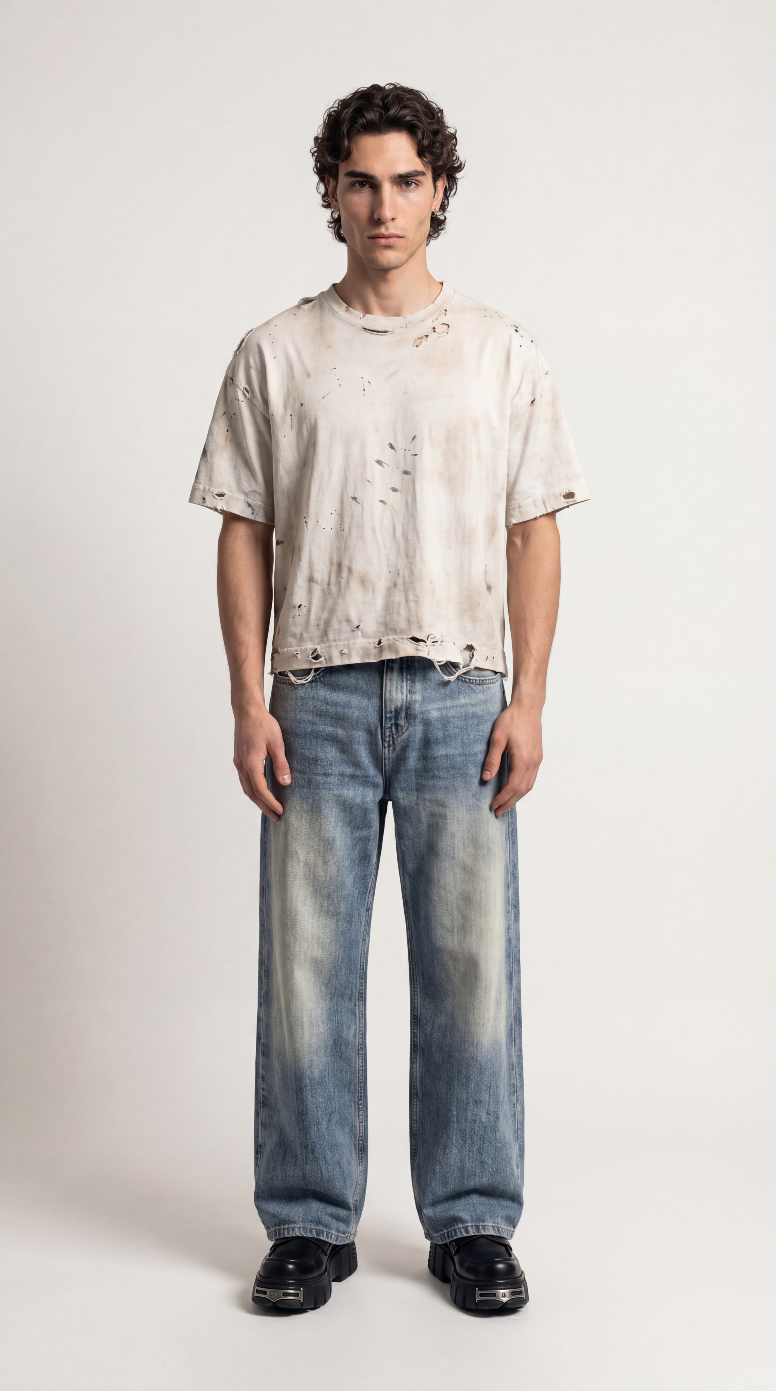 UNSEEN-Studios Vintage Distressed T-Shirt Weiß