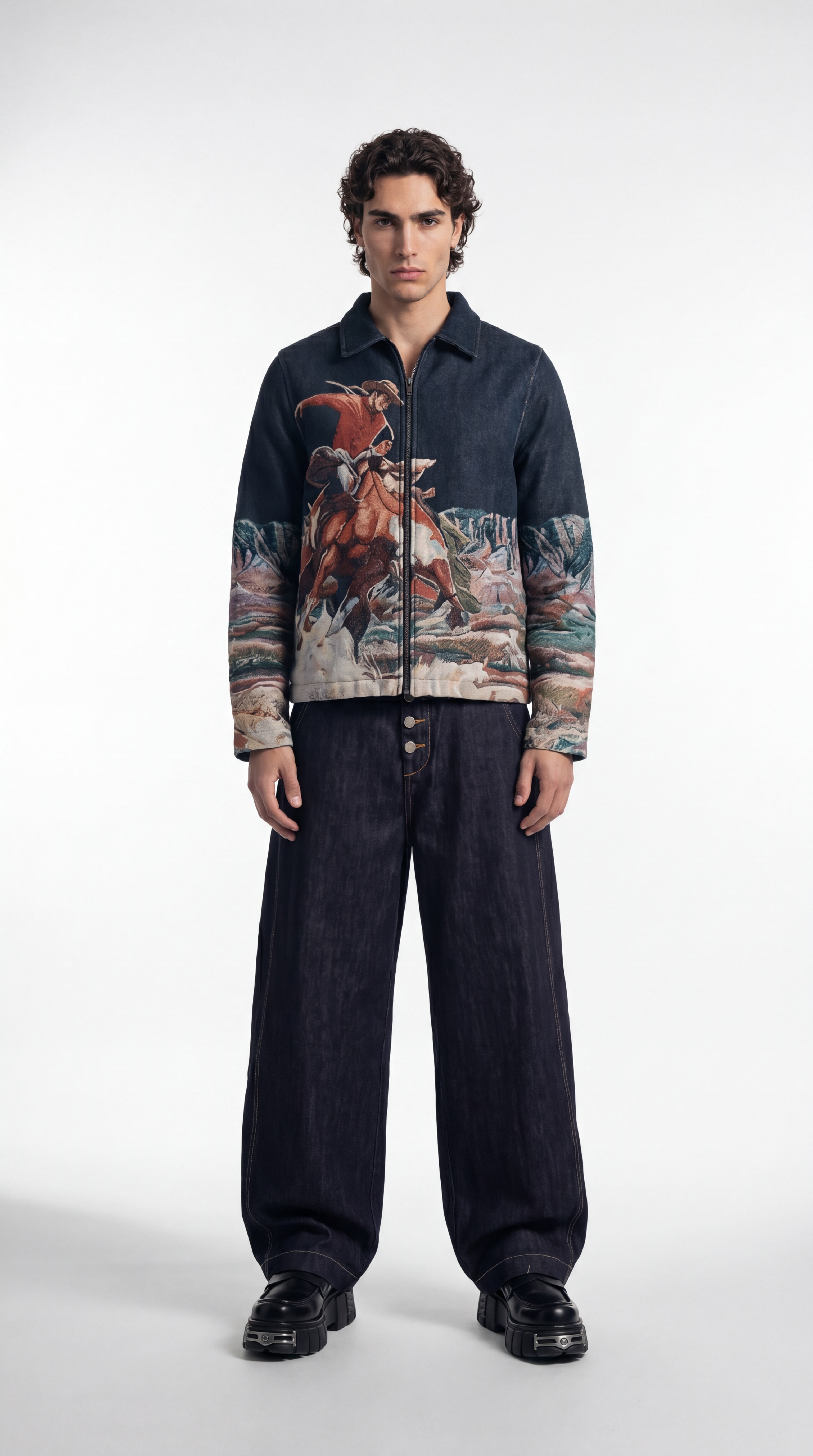 UNSEEN-Studios Tapestry Cowboy Jacke mit Kragen