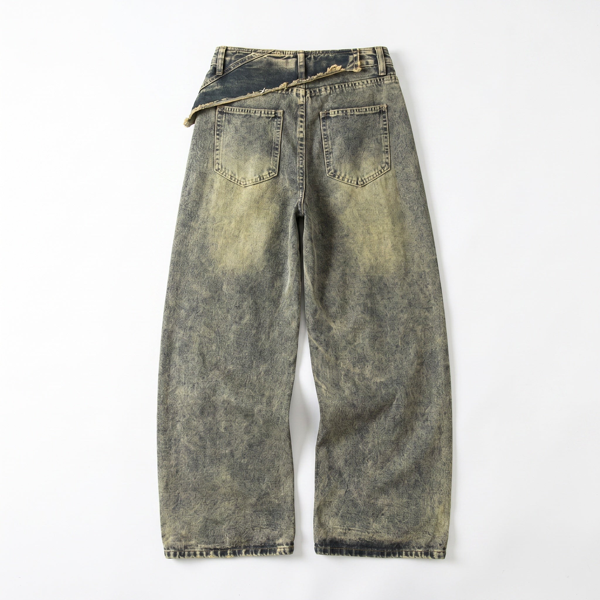 UNSEEN-Studios Washed Wide Leg Jeans mit Waist Detail