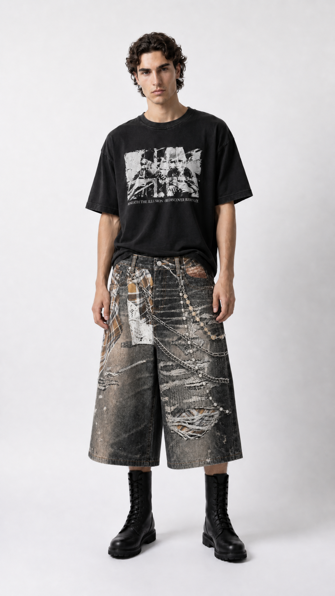 UNSEEN-Studios Chainwashed Denim Jorts