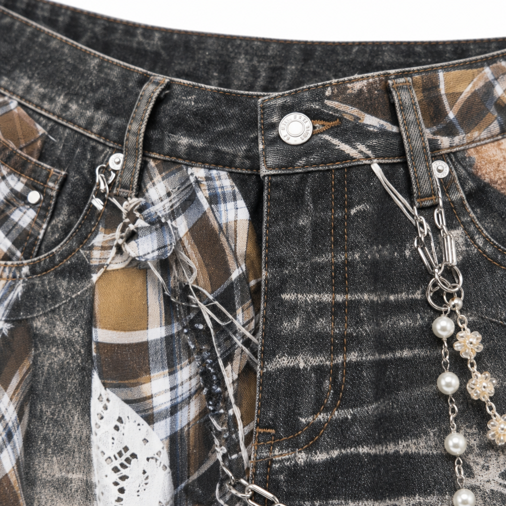 UNSEEN-Studios Chainwashed Denim Jorts