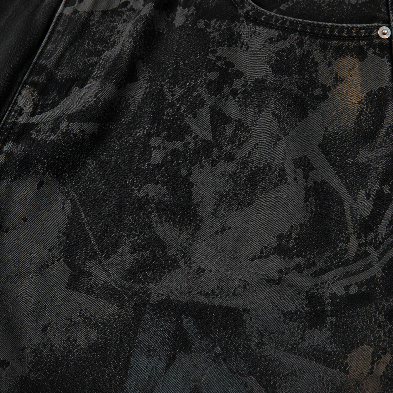 UNSEEN-Studios Distressed Mud Denim Shorts